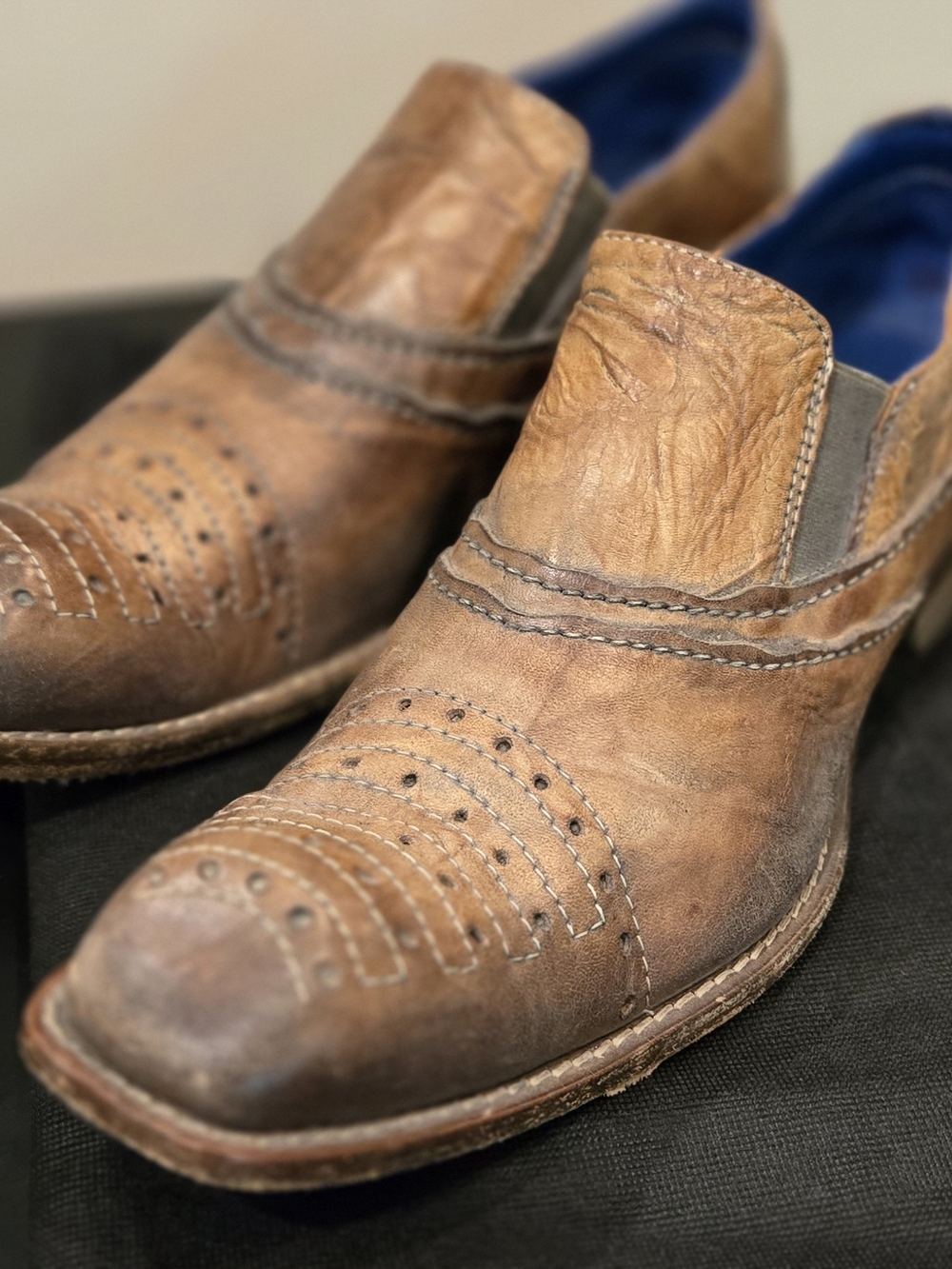 Mark Nason Brown Leather Brogue Loafers